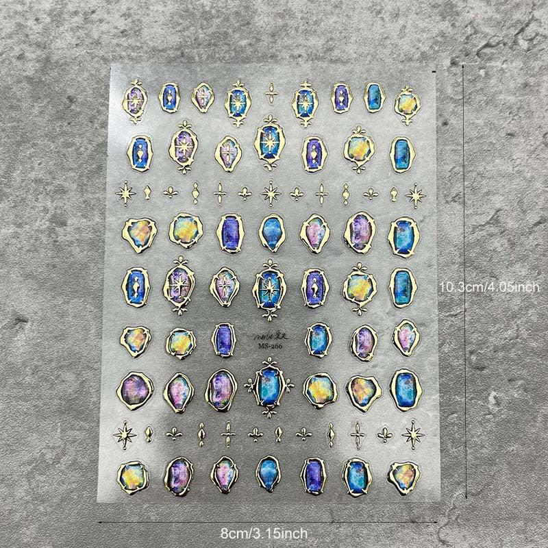 5D Holographic Nail Art Stickers Self Adhesive Transfer Decals