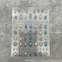 5D Holographic Nail Art Stickers Self Adhesive Transfer Decals