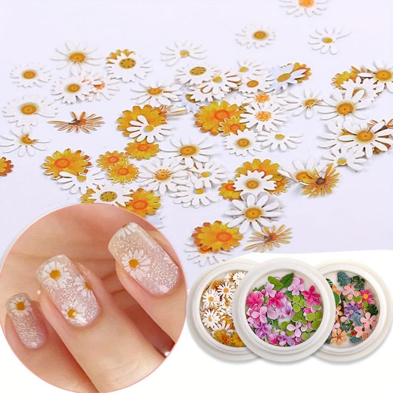 450Pcs Holographic Flower Nail Stickers Glitter Sequin Acrylic Paillettes