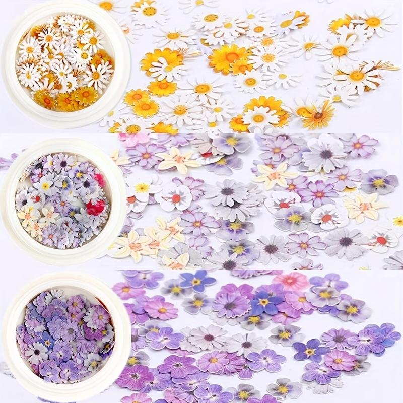 450Pcs Holographic Flower Nail Stickers Glitter Sequin Acrylic Paillettes