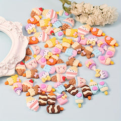 10 pcs Ice Cream & Candy 3D Charms for Acrylic Nails Resin Manicure Supplies