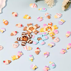 10 pcs Ice Cream & Candy 3D Charms for Acrylic Nails Resin Manicure Supplies