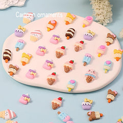 10 pcs Ice Cream & Candy 3D Charms for Acrylic Nails Resin Manicure Supplies
