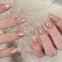 Heart Star 3D Nail Art Stickers Self Adhesive Decals for Women Glittery Nails