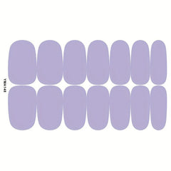 Solid Nail Polish Sticker Full Wrap Nail Strips - 14 Sheets
