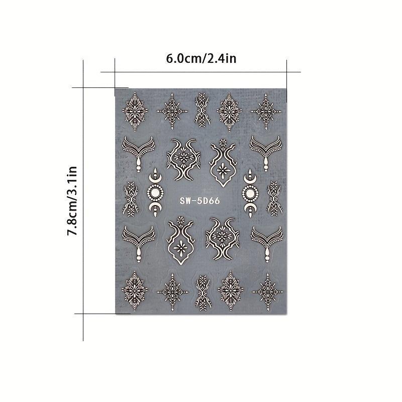 3D Acrylic Engraved Nail Sticker Charm Relief Nail Art Decals