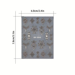 3D Acrylic Engraved Nail Sticker Charm Relief Nail Art Decals