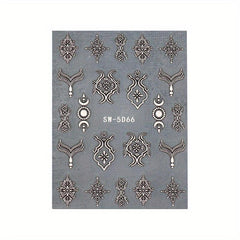 3D Acrylic Engraved Nail Sticker Charm Relief Nail Art Decals