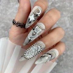 3D Acrylic Engraved Nail Sticker Charm Relief Nail Art Decals