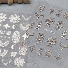 3D Acrylic Engraved Nail Sticker Charm Relief Nail Art Decals