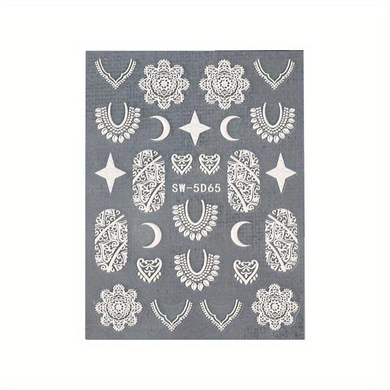 3D Acrylic Engraved Nail Sticker Charm Relief Nail Art Decals