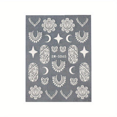 3D Acrylic Engraved Nail Sticker Charm Relief Nail Art Decals
