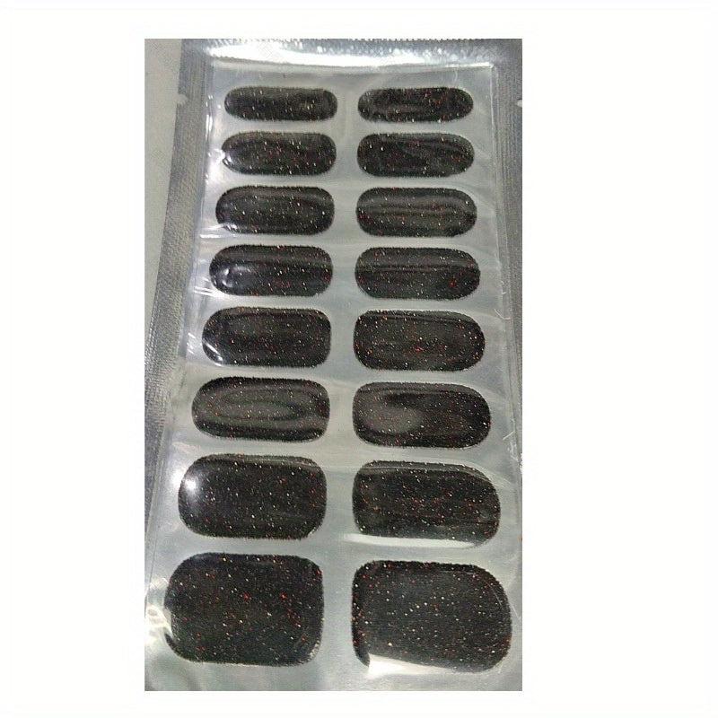 Glitter Full Wrap Nail Polish Stickers Self Adhesive Decal Strips
