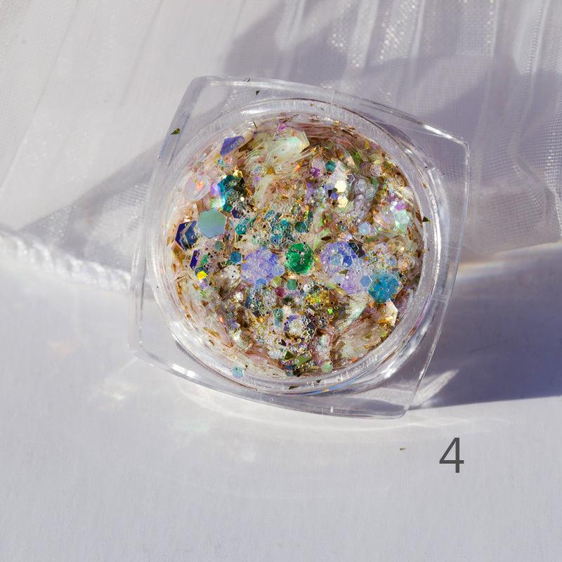 Holographic Chunky Glitter Iridescent Mermaid Sparkle Craft Dust Powder Tips