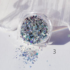 Holographic Chunky Glitter Iridescent Mermaid Sparkle Craft Dust Powder Tips