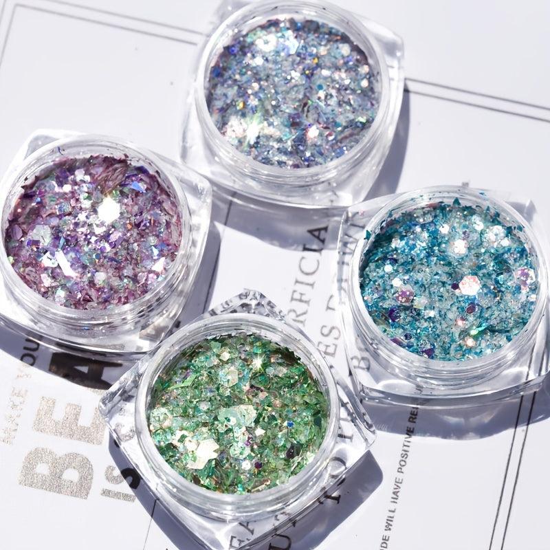 Holographic Chunky Glitter Iridescent Mermaid Sparkle Craft Dust Powder Tips