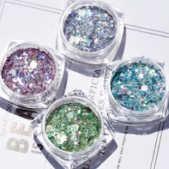 Holographic Chunky Glitter Iridescent Mermaid Sparkle Craft Dust Powder Tips