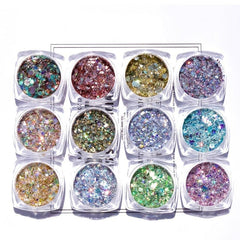 Holographic Chunky Glitter Iridescent Mermaid Sparkle Craft Dust Powder Tips