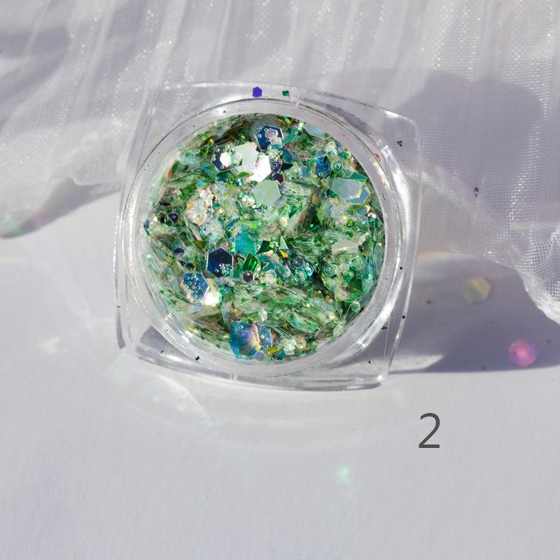 Holographic Chunky Glitter Iridescent Mermaid Sparkle Craft Dust Powder Tips