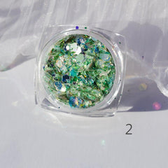 Holographic Chunky Glitter Iridescent Mermaid Sparkle Craft Dust Powder Tips