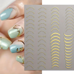 Laser Lines Nail Stickers for Nail Art - Geometric Patterns Stripes Nail Decals