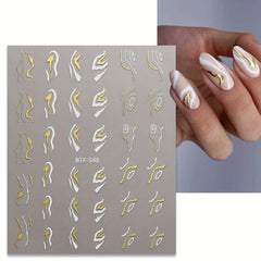 Laser Lines Nail Stickers for Nail Art - Geometric Patterns Stripes Nail Decals