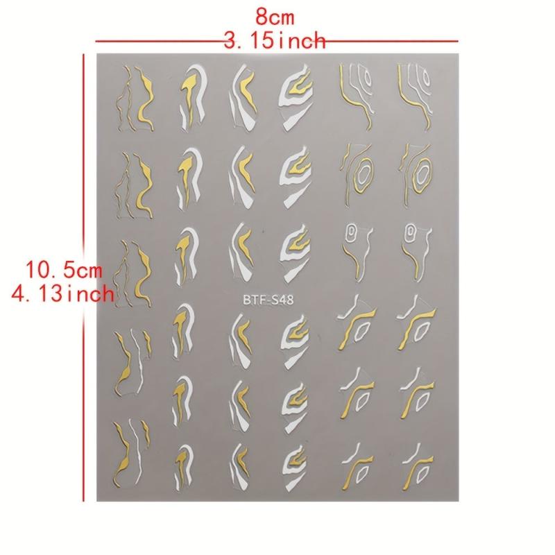 Laser Lines Nail Stickers for Nail Art - Geometric Patterns Stripes Nail Decals