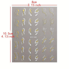 Laser Lines Nail Stickers for Nail Art - Geometric Patterns Stripes Nail Decals