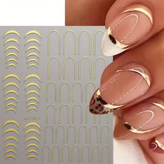 Laser Lines Nail Stickers for Nail Art - Geometric Patterns Stripes Nail Decals