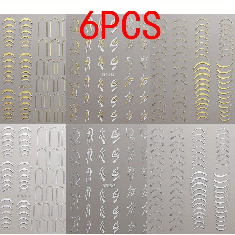 Laser Lines Nail Stickers for Nail Art - Geometric Patterns Stripes Nail Decals