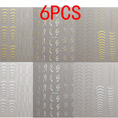 Laser Lines Nail Stickers for Nail Art - Geometric Patterns Stripes Nail Decals