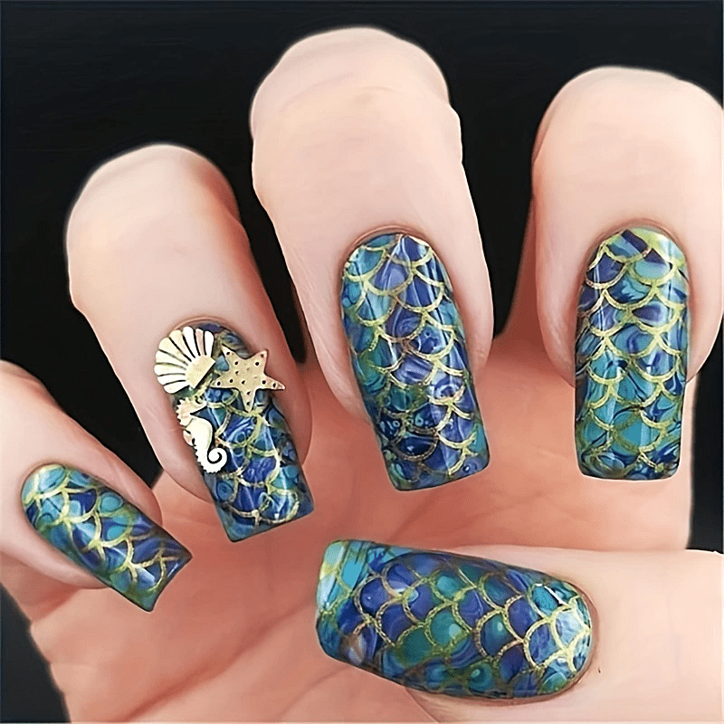 24 Sheets Laser Nail Vinyls Irregular Grid Stencil Polish Transfer Manicure
