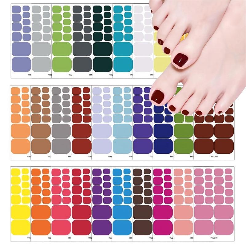 Full Wrap Nail Polish Stickers Self Adhesive Toenail Art Decal Strips