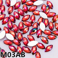 500 pcs Glitter Nail Art Rhinestones Mix Horse Eye Shape for Nails