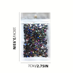 500 pcs Glitter Nail Art Rhinestones Mix Horse Eye Shape for Nails