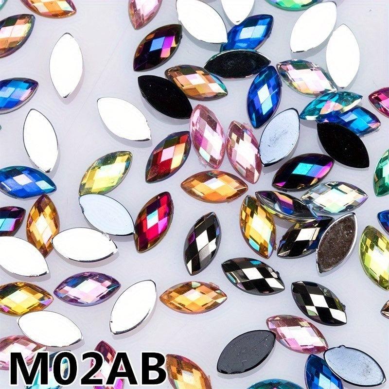 500 pcs Glitter Nail Art Rhinestones Mix Horse Eye Shape for Nails