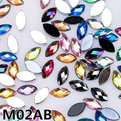 500 pcs Glitter Nail Art Rhinestones Mix Horse Eye Shape for Nails