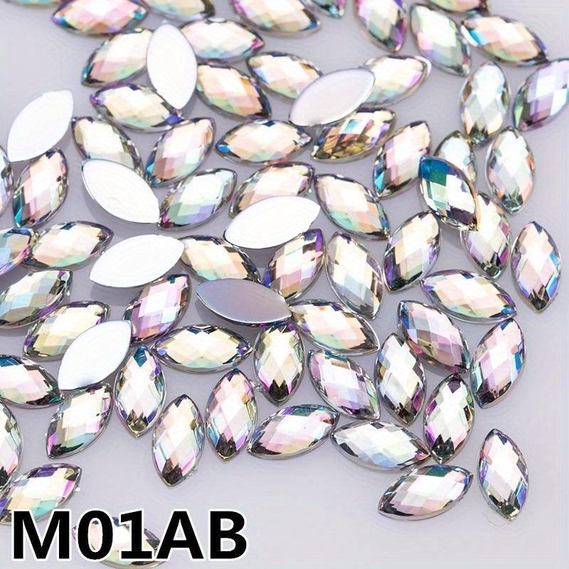 500 pcs Glitter Nail Art Rhinestones Mix Horse Eye Shape for Nails