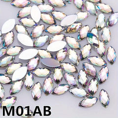 500 pcs Glitter Nail Art Rhinestones Mix Horse Eye Shape for Nails