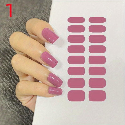 16 Nail Sticker Full Wrap Nail Polish Stickers Self Adhesive Gel Nail Strips