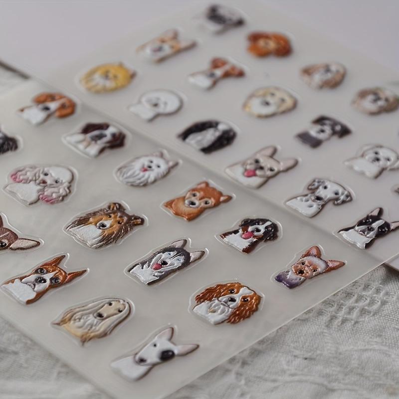 Cartoon Puppy Dog Nail Art Stickers - 5D Embossed Self Adhesive Decals