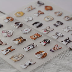 Cartoon Puppy Dog Nail Art Stickers - 5D Embossed Self Adhesive Decals