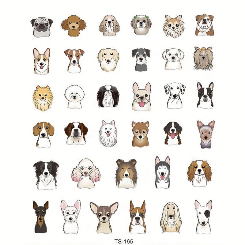 Cartoon Puppy Dog Nail Art Stickers - 5D Embossed Self Adhesive Decals