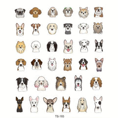 Cartoon Puppy Dog Nail Art Stickers - 5D Embossed Self Adhesive Decals