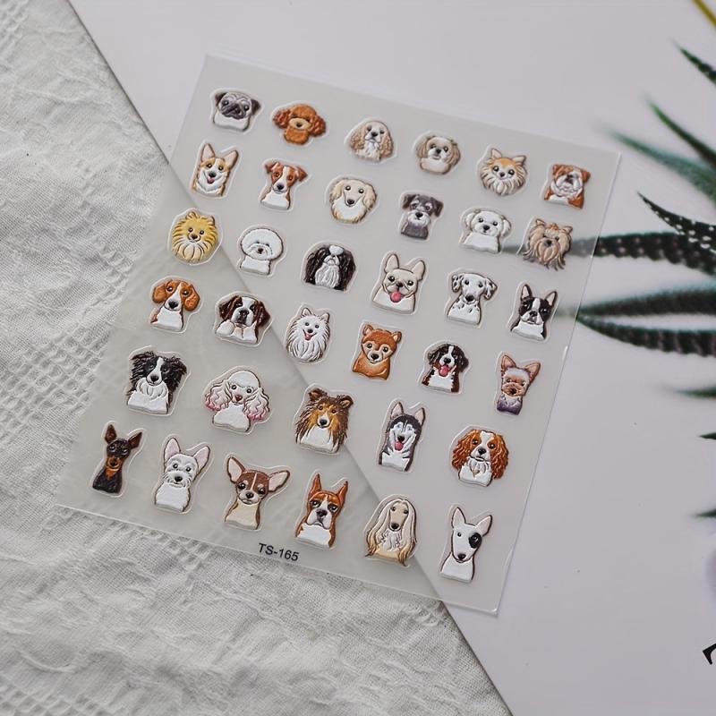 Cartoon Puppy Dog Nail Art Stickers - 5D Embossed Self Adhesive Decals