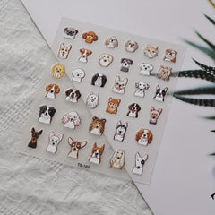 Cartoon Puppy Dog Nail Art Stickers - 5D Embossed Self Adhesive Decals