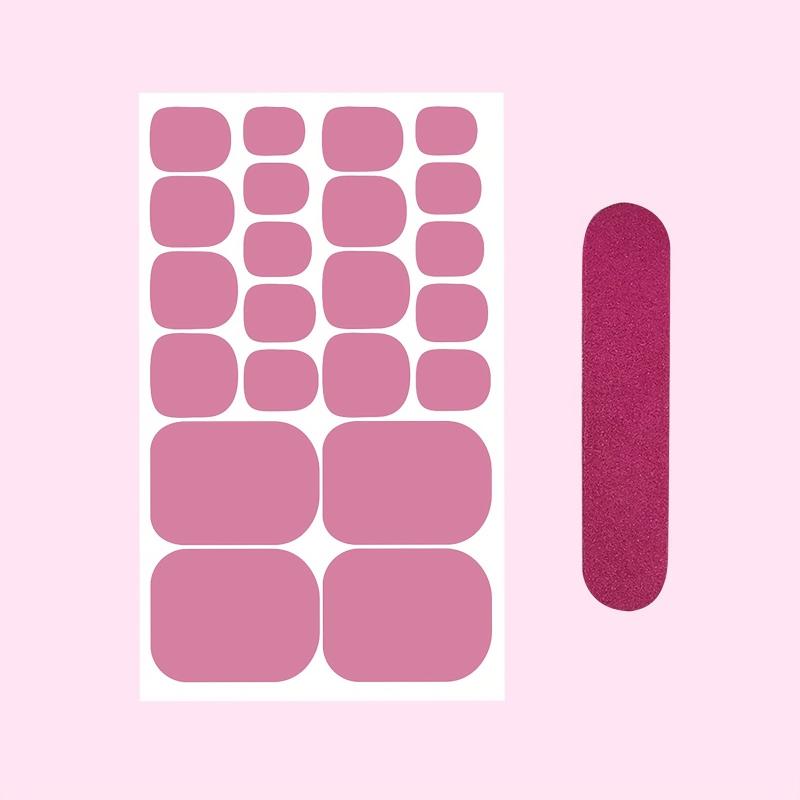 Pink Toe Nail Stickers Full Nail Wraps Gel Nail Strips
