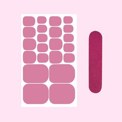 Pink Toe Nail Stickers Full Nail Wraps Gel Nail Strips
