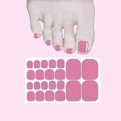 Pink Toe Nail Stickers Full Nail Wraps Gel Nail Strips