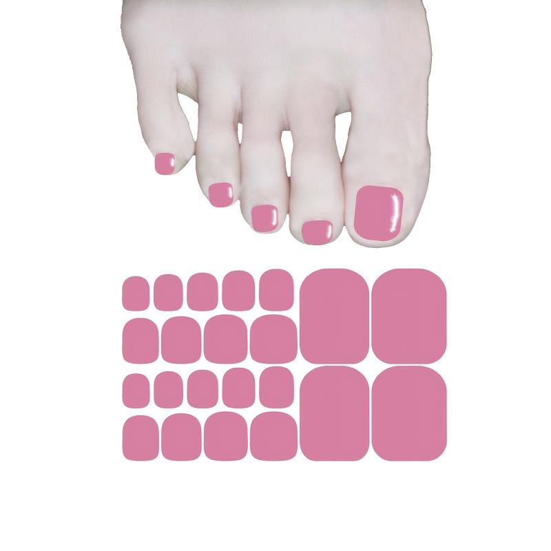 Pink Toe Nail Stickers Full Nail Wraps Gel Nail Strips